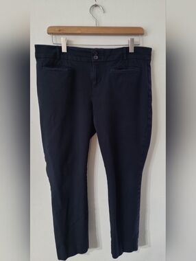 Anthropologie Essential Slim Trouser Women's Size 12 Black Stretch Comfort